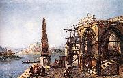 MARIESCHI, Michele Imaginative View with Obelisk  s Spain oil painting artist